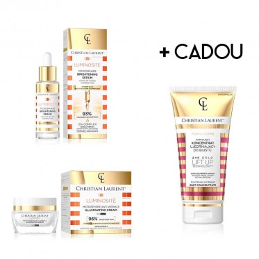 Pachet ser iluminator, crema iluminatoare antirid + CADOU  crema hidratanta pentru bust Christian Laurent 