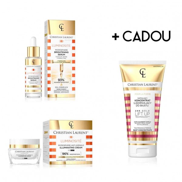Pachet ser iluminator, crema iluminatoare antirid + CADOU crema hidratanta pentru bust Christian Laurent Pachet ser iluminator, crema iluminatoare antirid + CADOU crema hidratanta pentru bust Christian Laurent