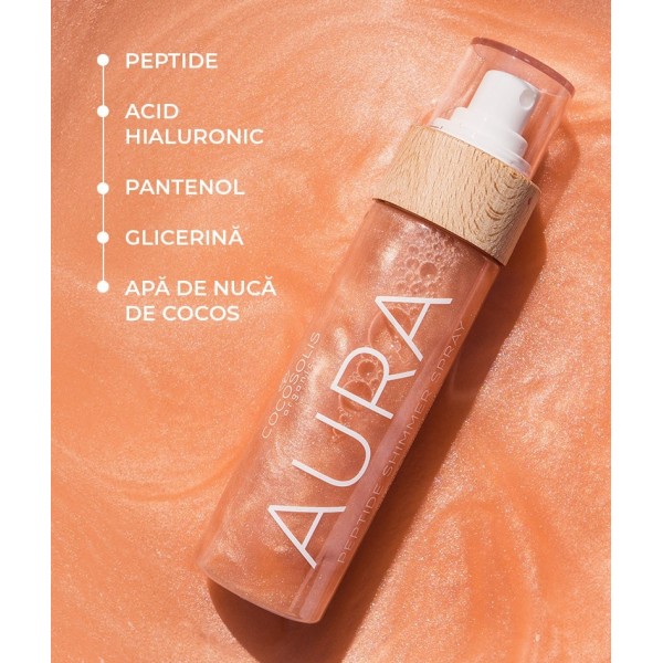 AURA NUDE Peptide Shimmer Spray, 100 ml, Cocosolis