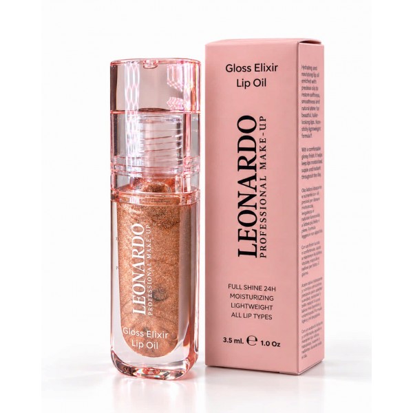 Gloss Elixir Lip Oil Aura Gold, 3.5 ml, Leonardo