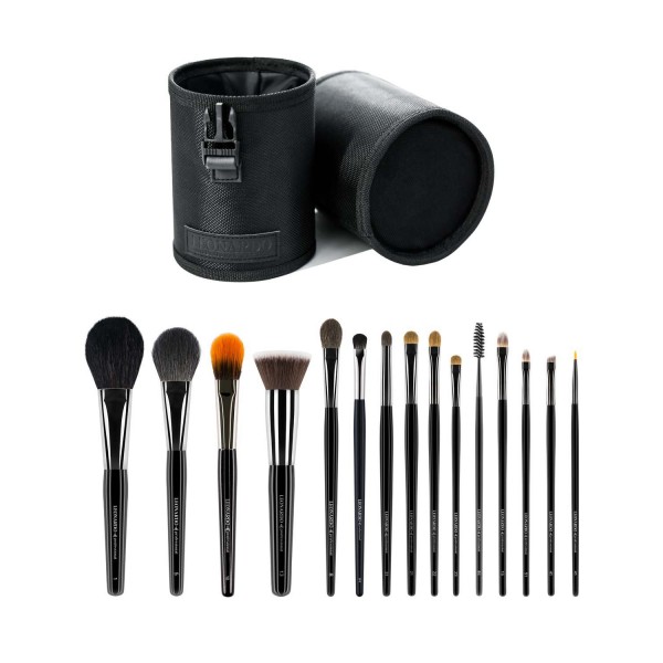 Set 15 pensule machiaj Leonardo si suport tip tub 