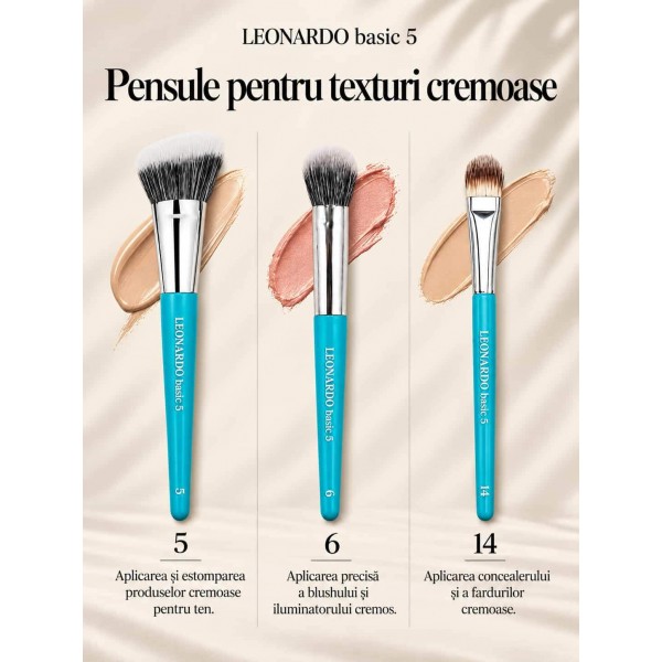 Set 19 pensule machiaj Leonardo Basic 5 Set 19 pensule machiaj Leonardo Basic 5