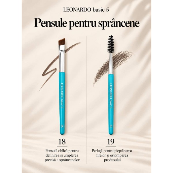 Set 19 pensule machiaj Leonardo Basic 5 Set 19 pensule machiaj Leonardo Basic 5