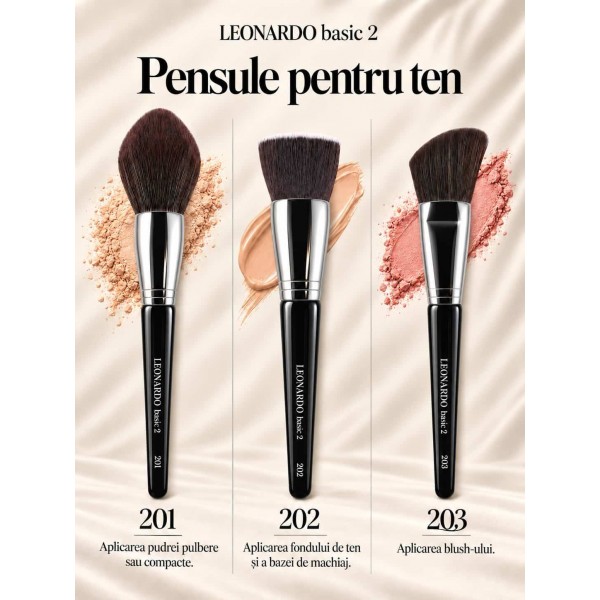 Set pensule machiaj Leonardo Basic 2 Set pensule machiaj Leonardo Basic 2