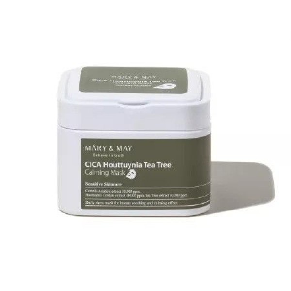 Cica Houttuynia Tea Tree Calming Mask, 30 bucati, Mary & May Cica Houttuynia Tea Tree Calming Mask, 30 bucati, Mary & May
