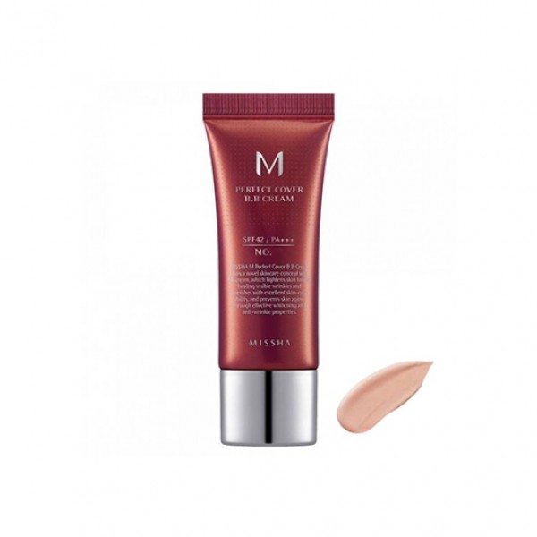 BB Cream M Perfect Cover SPF42 nuanta 21 Light Beige,20ml, Missha