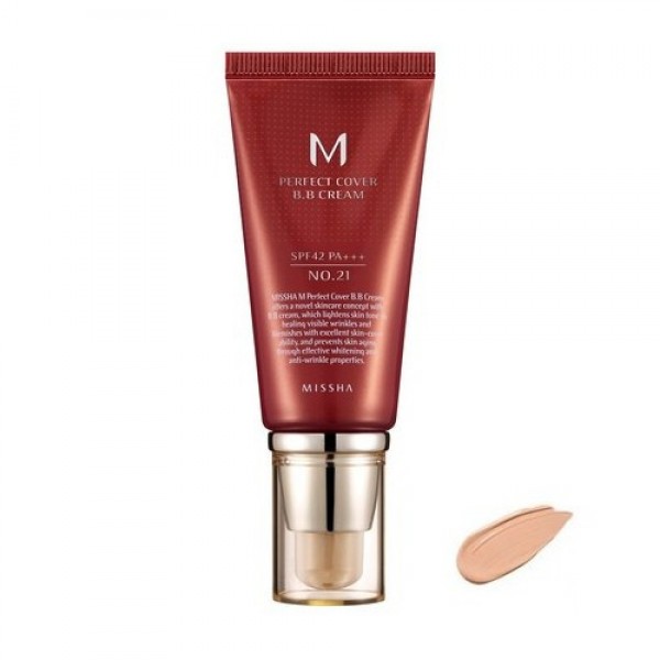 BB Cream M Perfect Cover SPF42 nuanta 21 Light Beige 50ml Missha