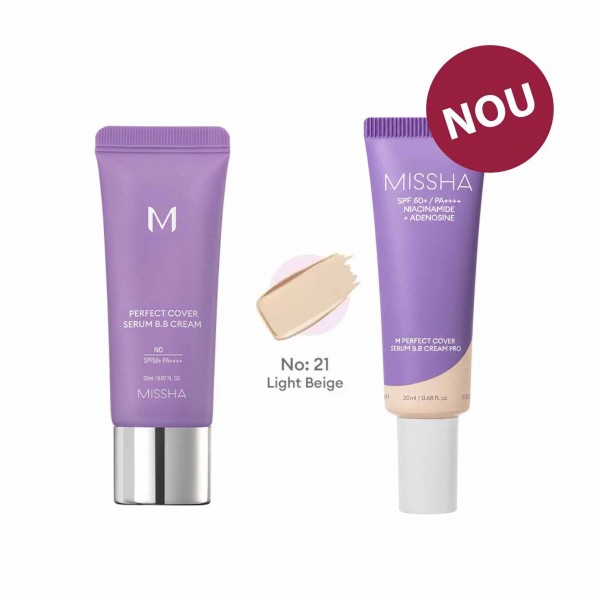 Ser M Perfect Cover BB Cream nr.21 Light Beige SPF50, 20 ml, Missha